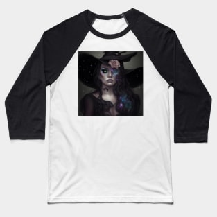 Women Wicca Art Witchy Artwork Beautiful Witch Girl 2 Baseball T-Shirt